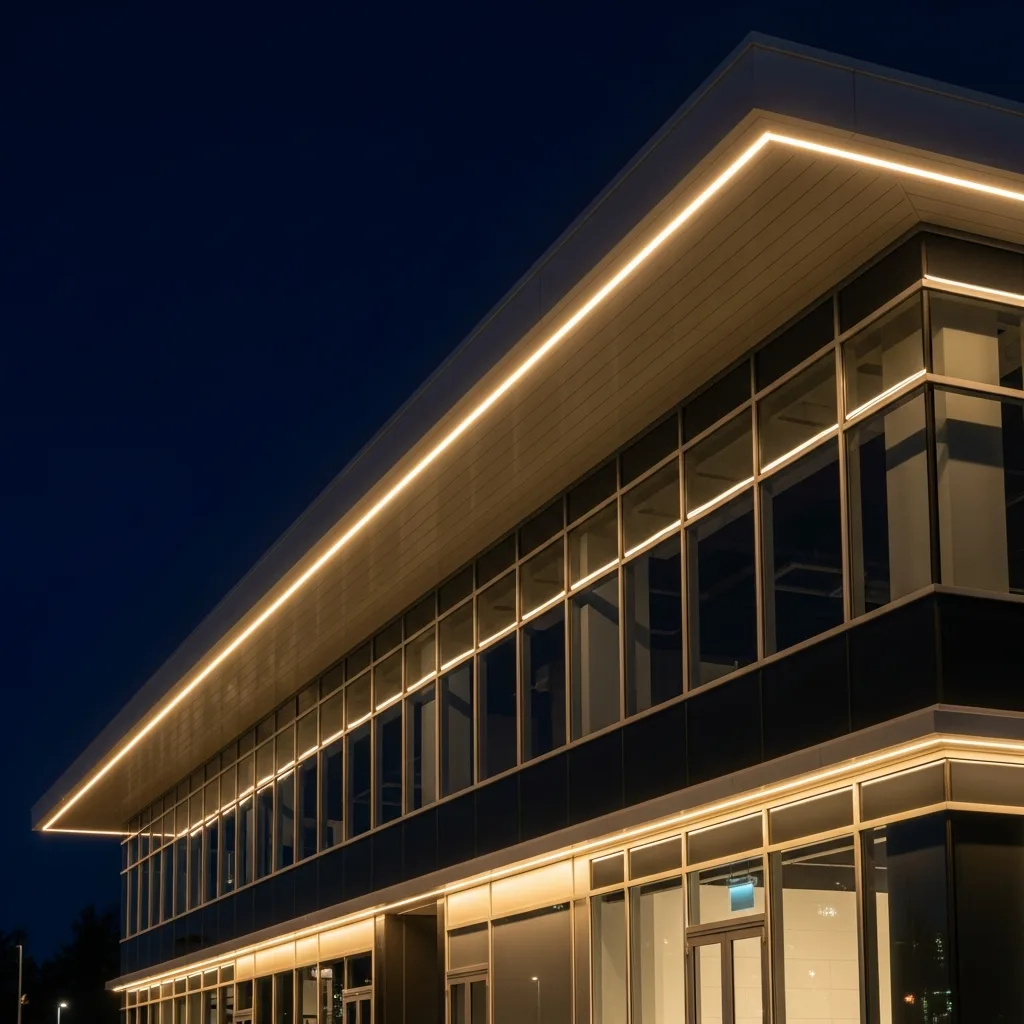 Permanent lighting for commercial properties. permanent roofline lighting