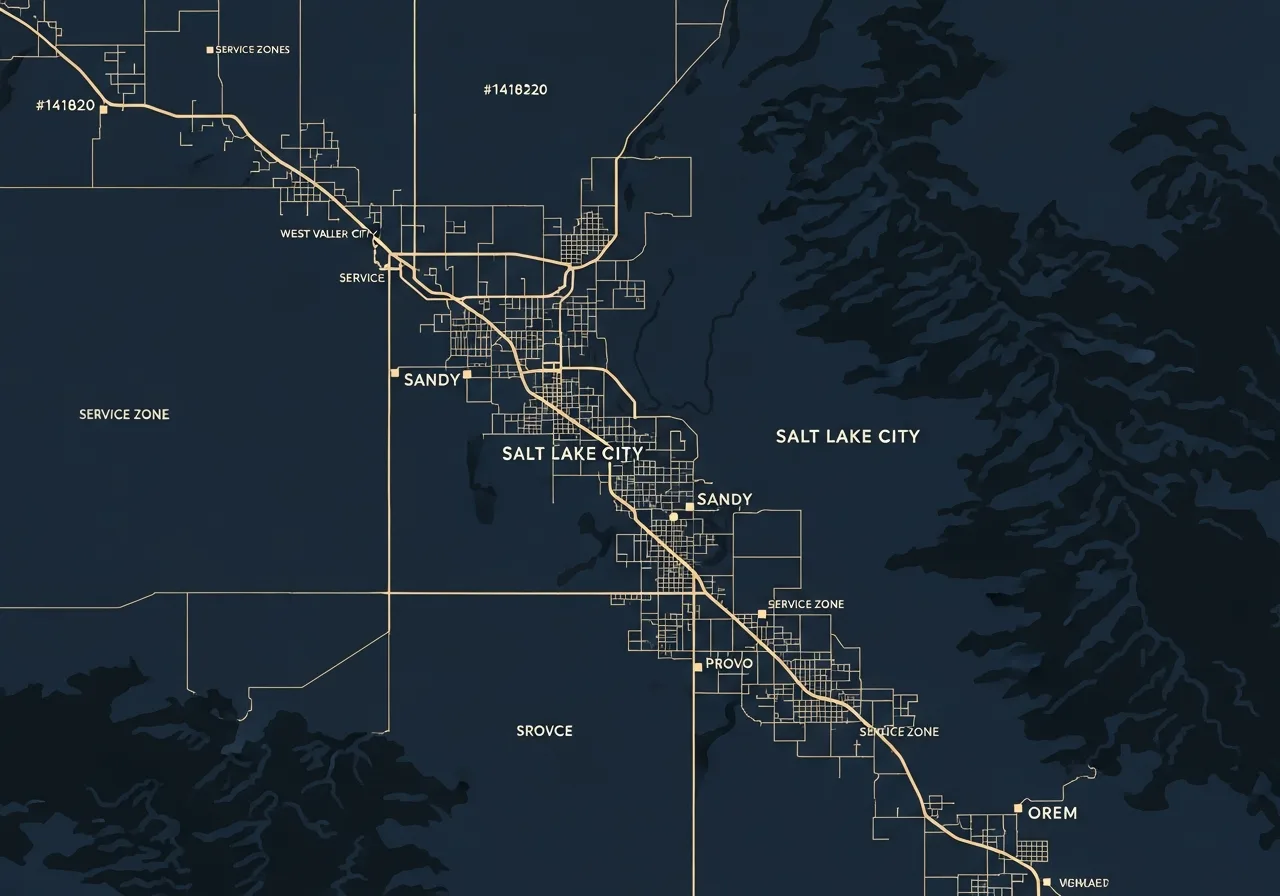 CHIPR LUX service area map covering Salt Lake Valley, Utah County, and Davis County