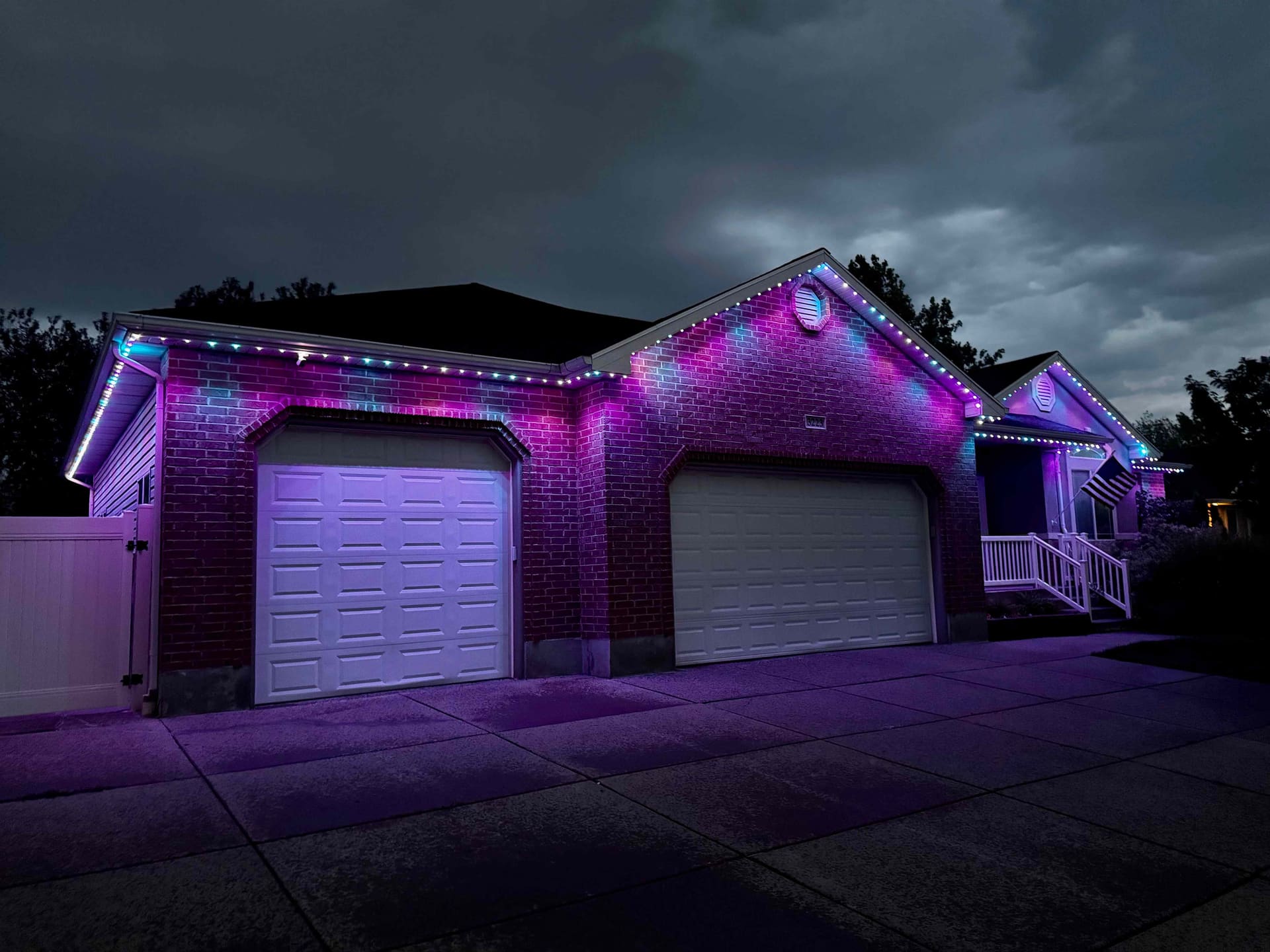 Purple garage lighting